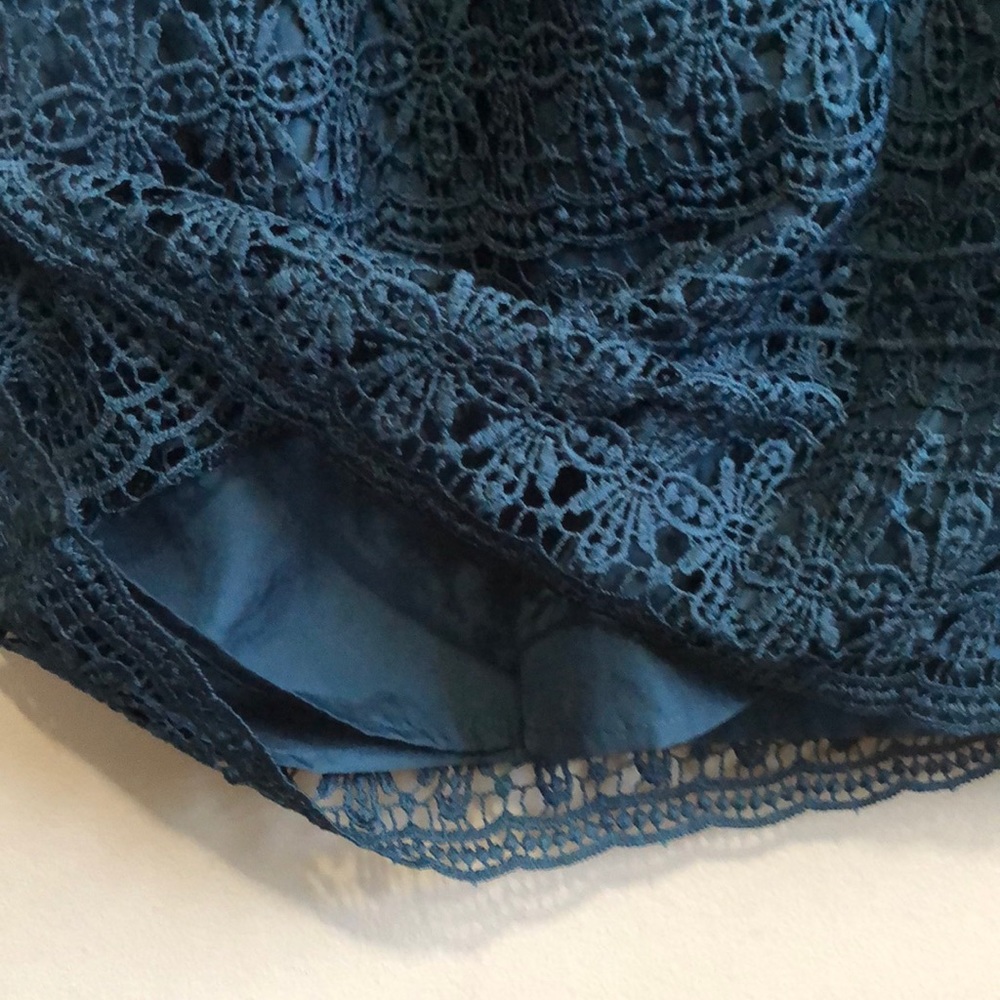 Loft Jewel Tone Jade/Teal Sleeveless Lace Dress - Picture 4 of 4